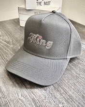 Load image into Gallery viewer, Grey “Royalty Luv” King Trucker Cap
