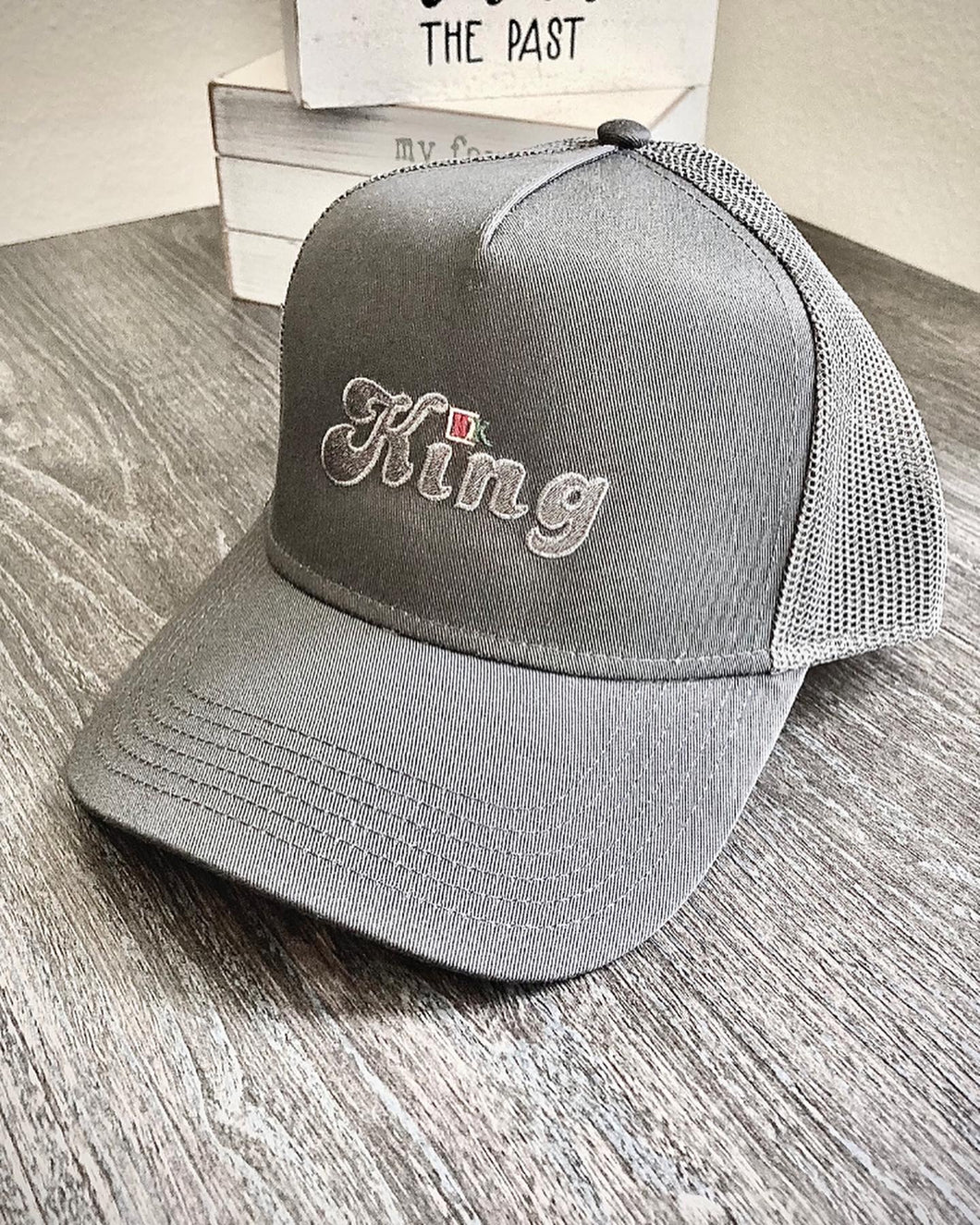 Grey “Royalty Luv” King Trucker Cap